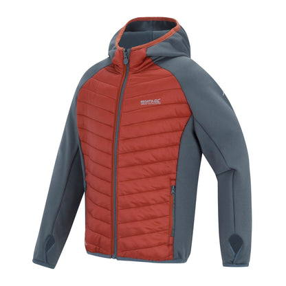 Dark Storm-Brick - Side - Regatta Childrens-Kids Andreson Hybrid Padded Jacket