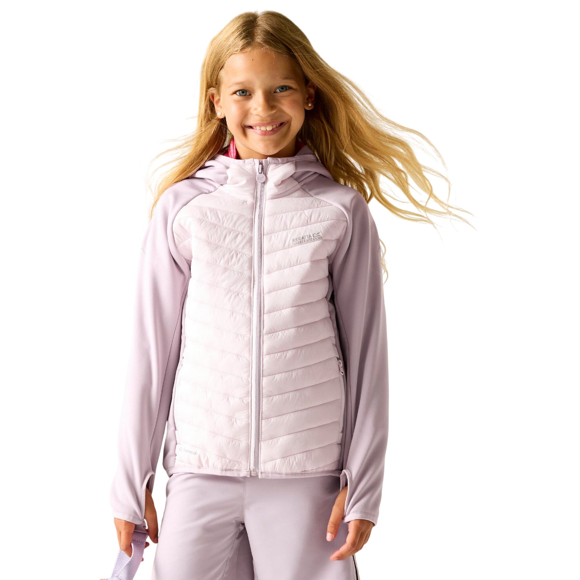Powder Lilac-Pink Haze - Lifestyle - Regatta Childrens-Kids Andreson Hybrid Padded Jacket