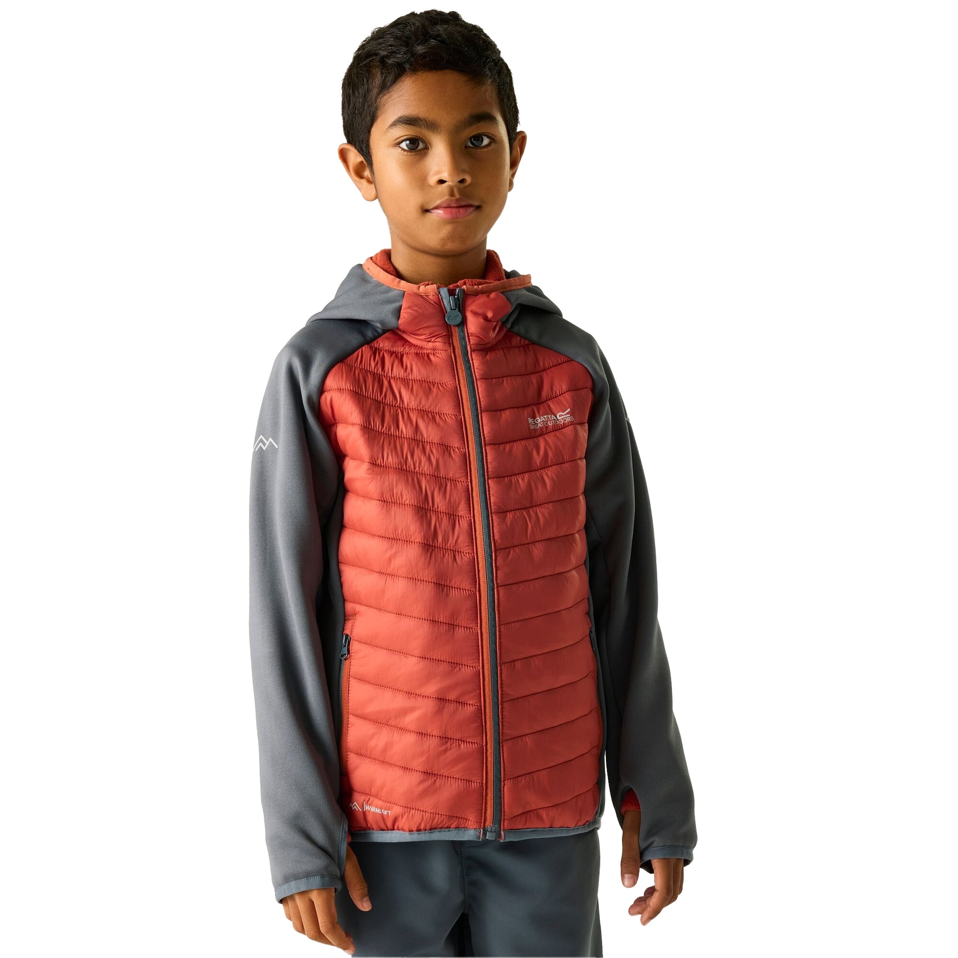 Dark Storm-Brick - Lifestyle - Regatta Childrens-Kids Andreson Hybrid Padded Jacket