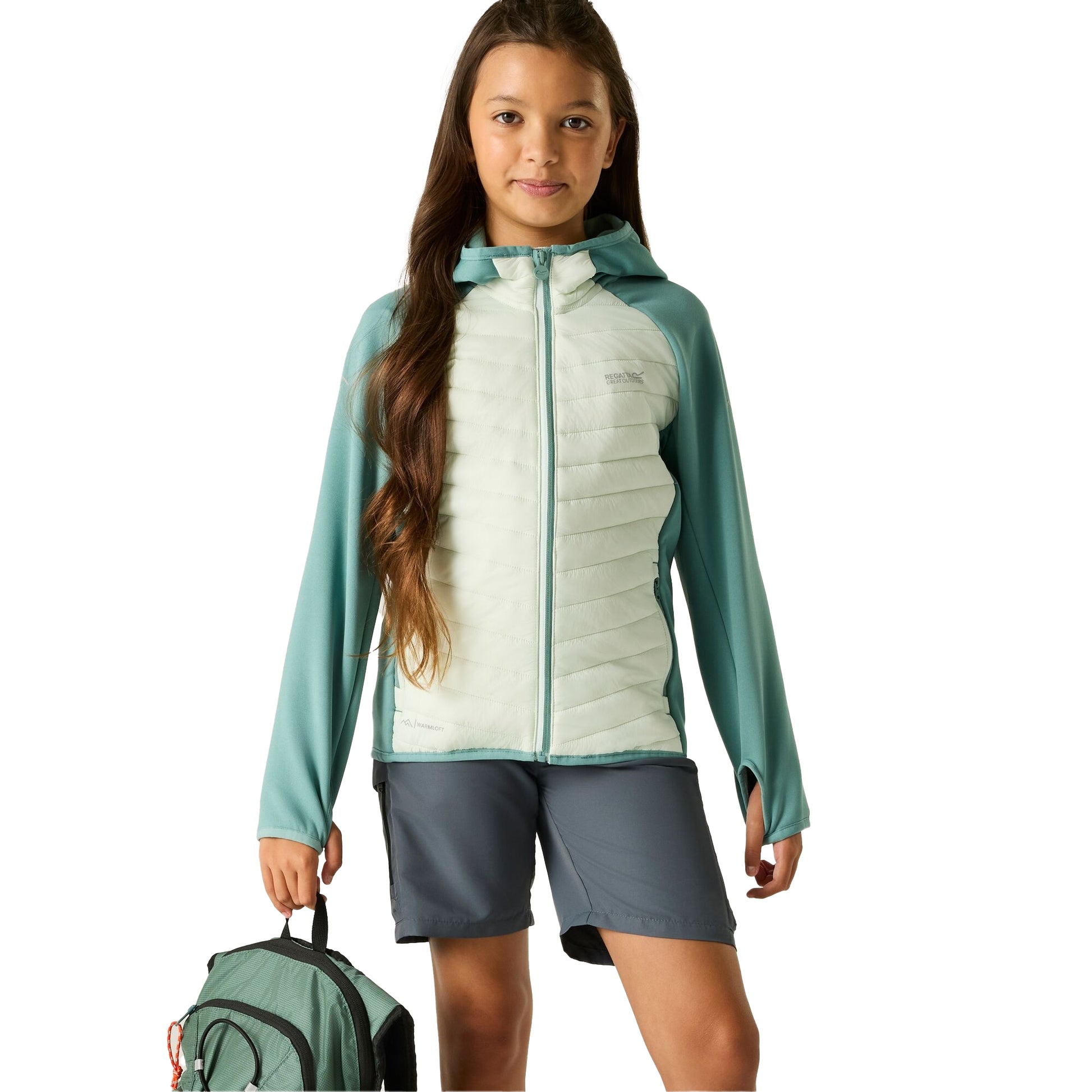 Ivy Moss-Ocean Mist - Lifestyle - Regatta Childrens-Kids Andreson Hybrid Padded Jacket