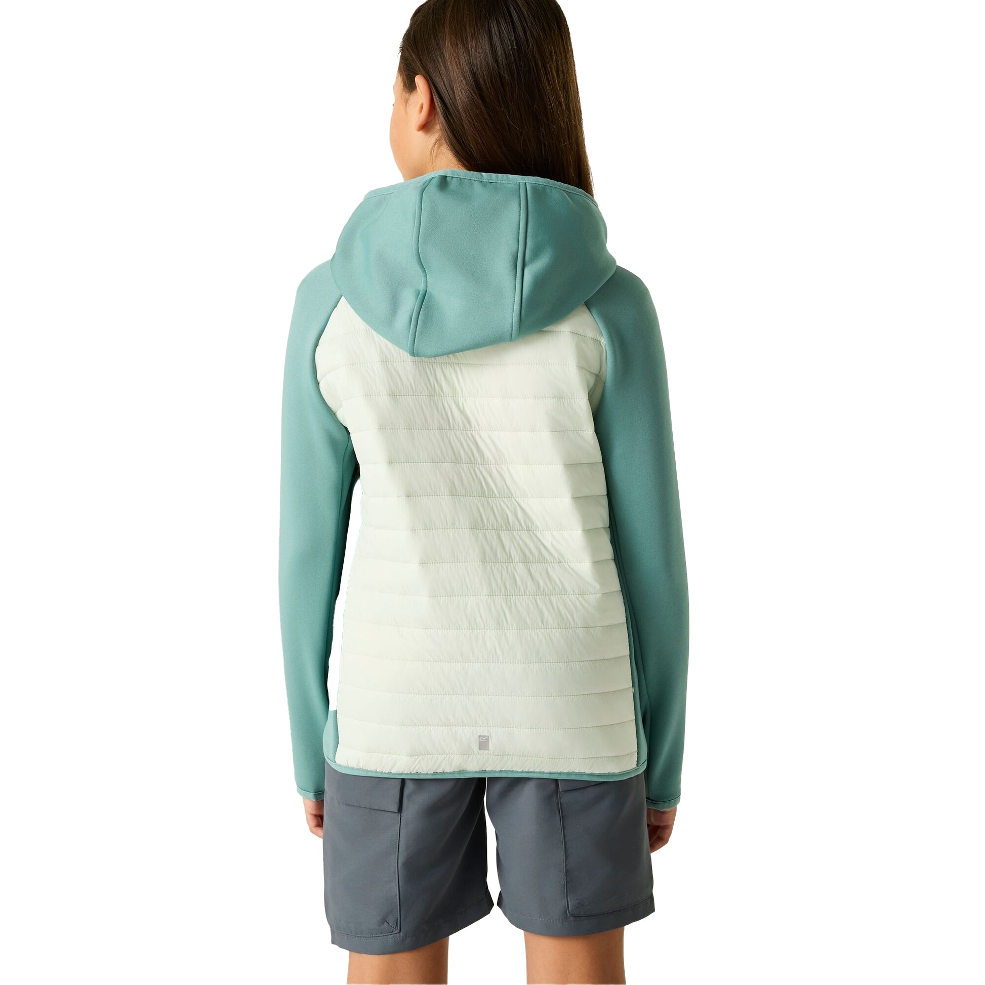Ivy Moss-Ocean Mist - Pack Shot - Regatta Childrens-Kids Andreson Hybrid Padded Jacket