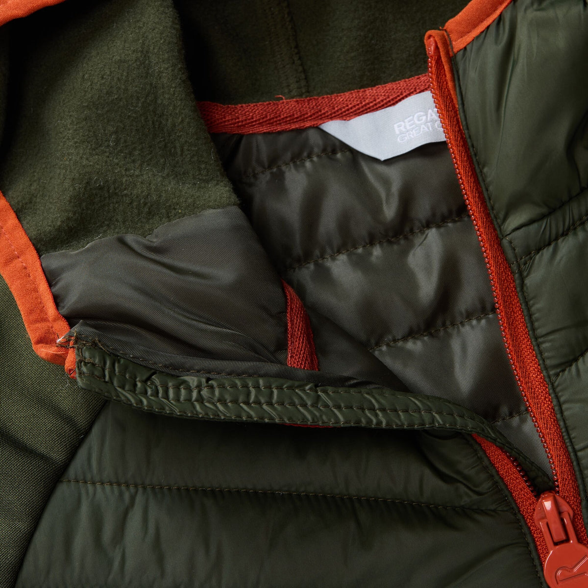 Dark Khaki - Pack Shot - Regatta Childrens-Kids Andreson Hybrid Padded Jacket