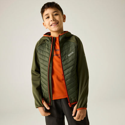 Dark Khaki - Close up - Regatta Childrens-Kids Andreson Hybrid Padded Jacket