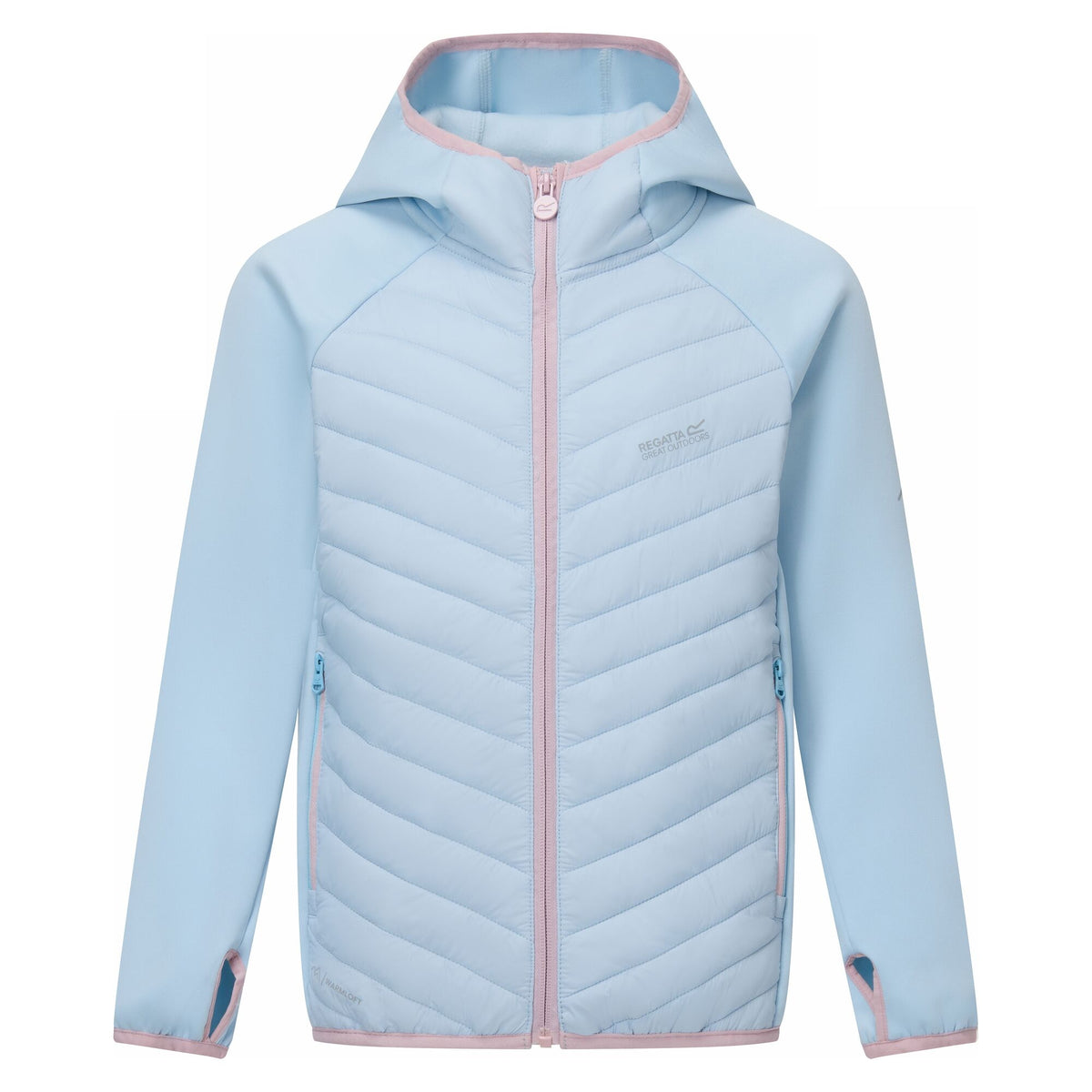 Washed Denim - Front - Regatta Childrens-Kids Andreson Hybrid Padded Jacket