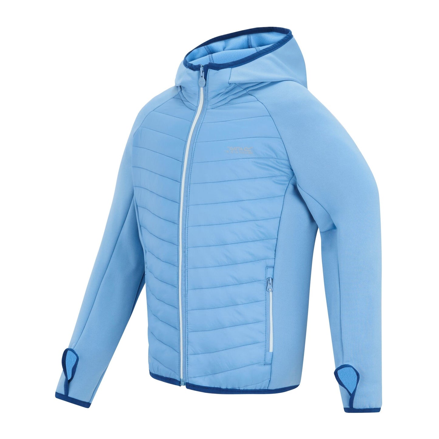 Denim Blue - Side - Regatta Childrens-Kids Andreson Hybrid Padded Jacket