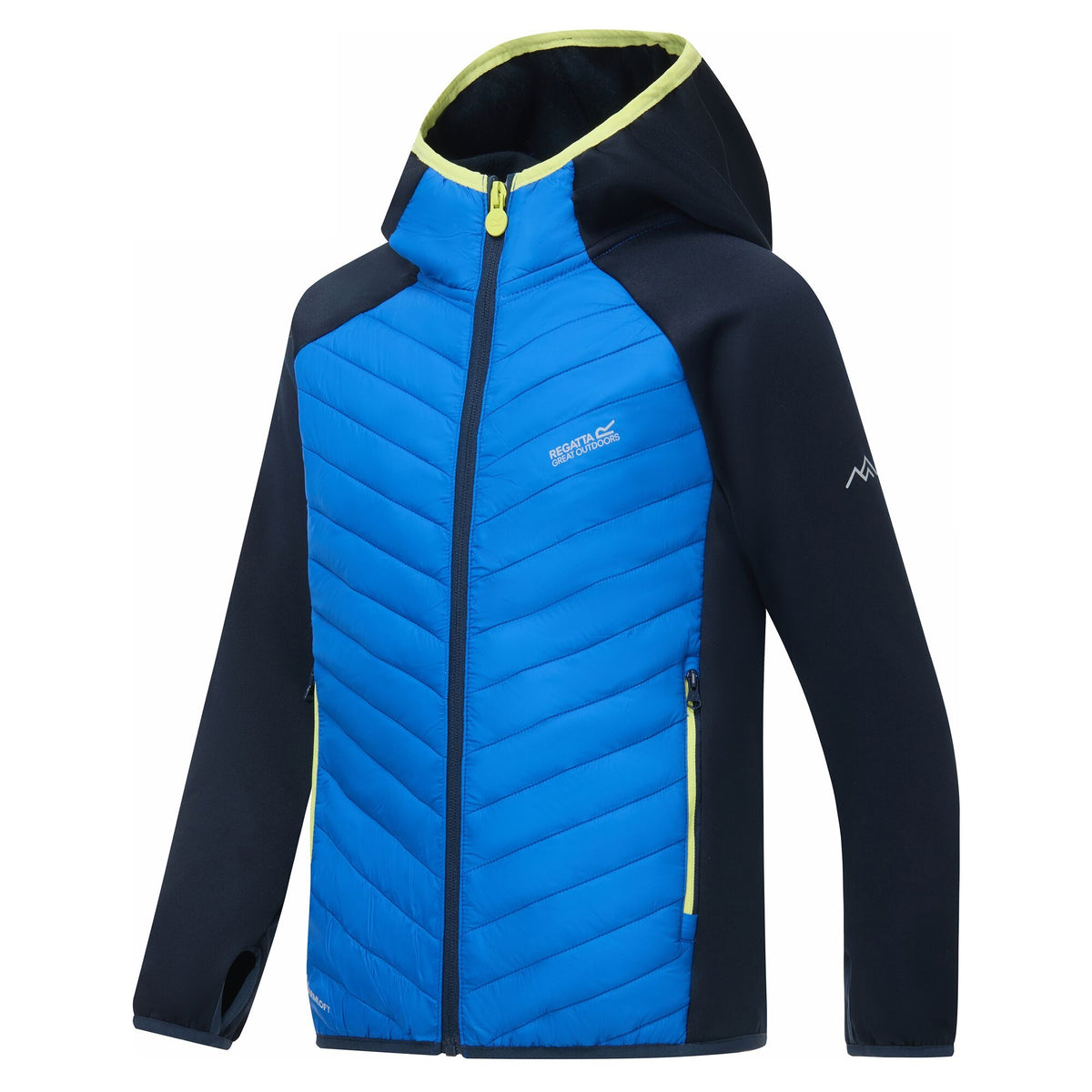 Navy-Olympian Blue - Side - Regatta Childrens-Kids Andreson Hybrid Padded Jacket