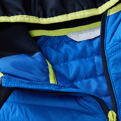Navy-Olympian Blue - Pack Shot - Regatta Childrens-Kids Andreson Hybrid Padded Jacket