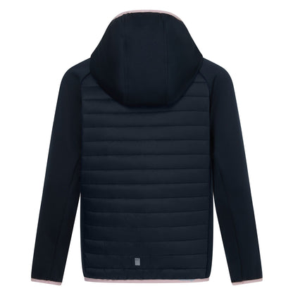 Navy-Powder Lilac - Back - Regatta Childrens-Kids Andreson Hybrid Padded Jacket