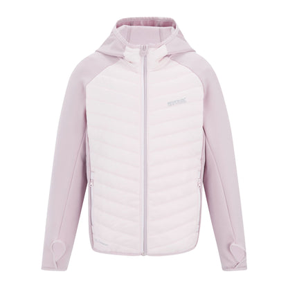 Powder Lilac-Pink Haze - Front - Regatta Childrens-Kids Andreson Hybrid Padded Jacket