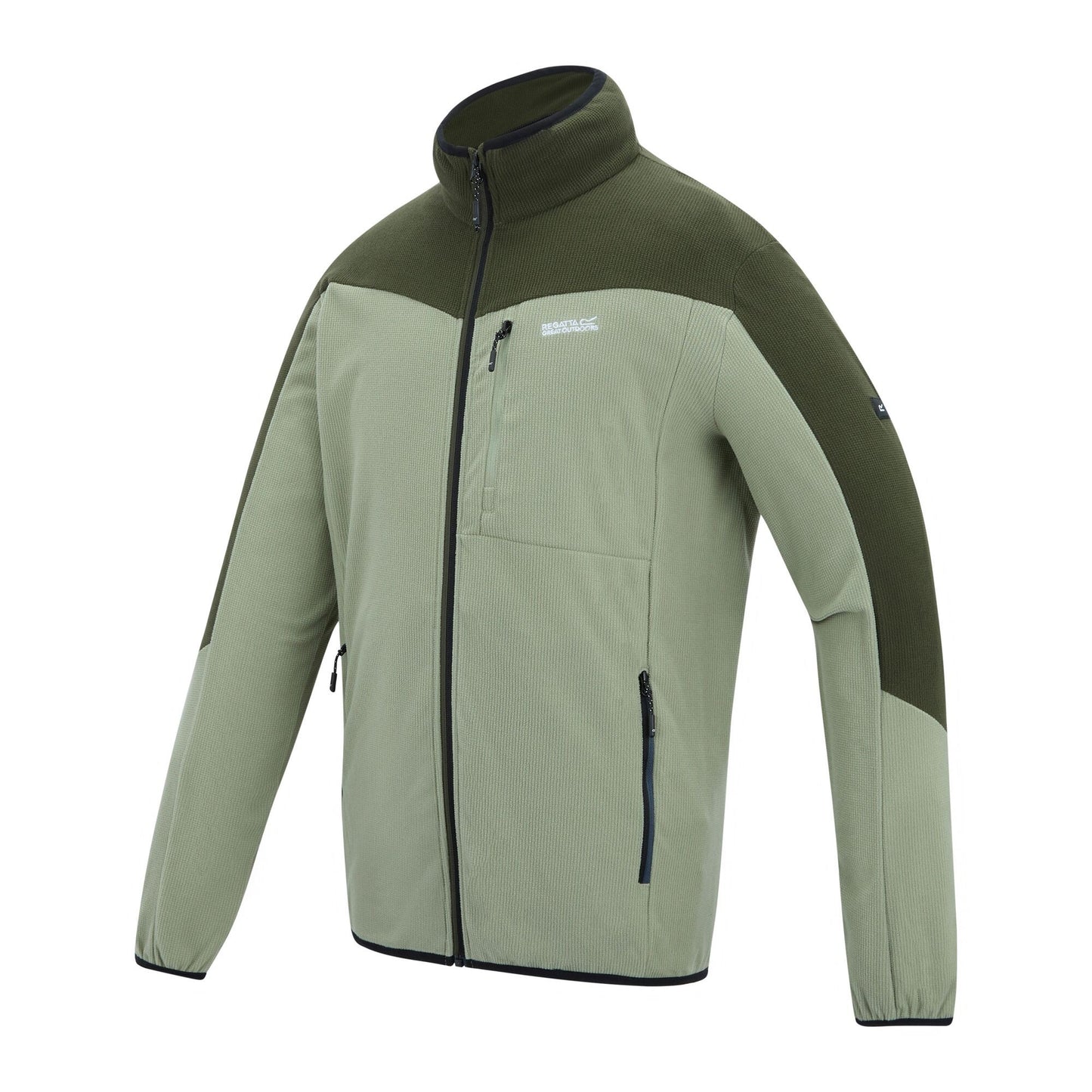 Light Sage-Dark Khaki - Side - Regatta Mens Freesdale Fleece Jacket