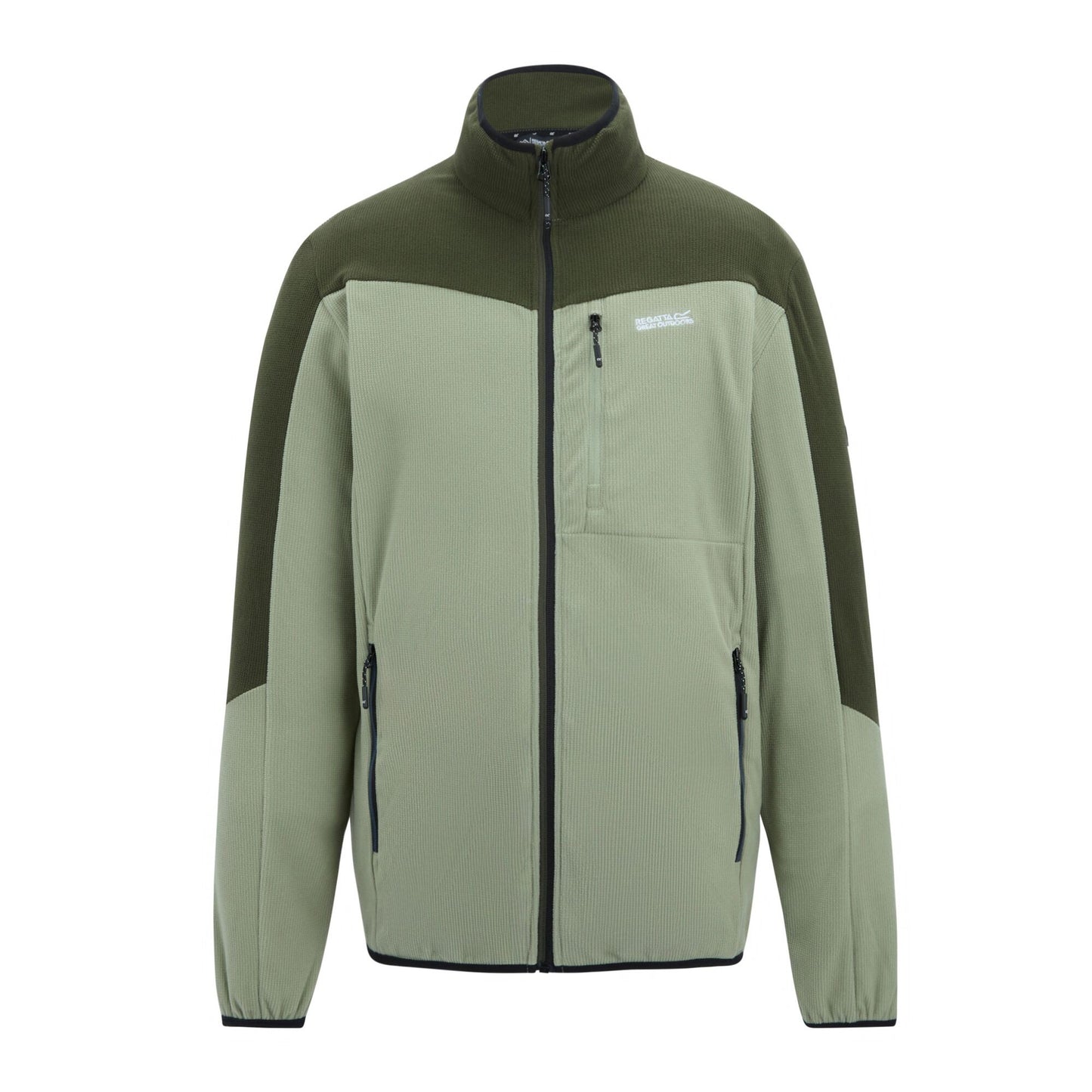 Light Sage-Dark Khaki - Front - Regatta Mens Freesdale Fleece Jacket