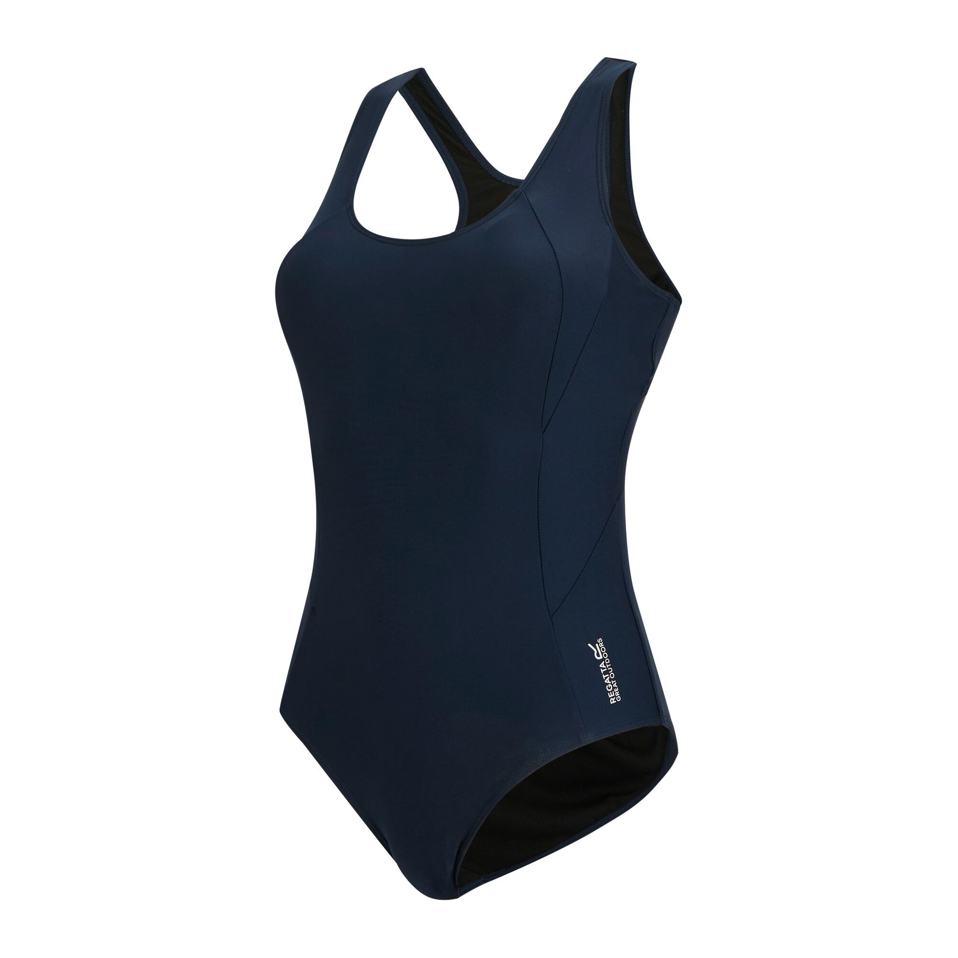 Navy - Side - Regatta Womens-Ladies Active One Piece Swimsuit