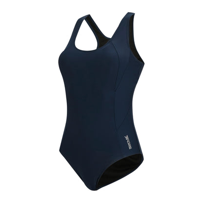 Navy - Side - Regatta Womens-Ladies Active One Piece Swimsuit
