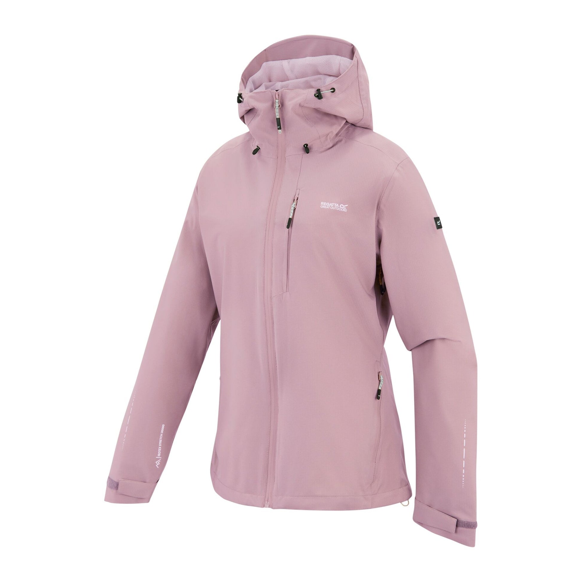 Powder Lilac - Side - Regatta Womens-Ladies Oklarna Waterproof Jacket