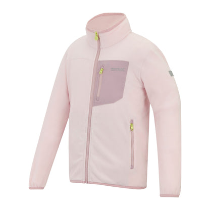 Pink Haze - Side - Regatta Childrens-Kids Frankie Full Zip Fleece Jacket
