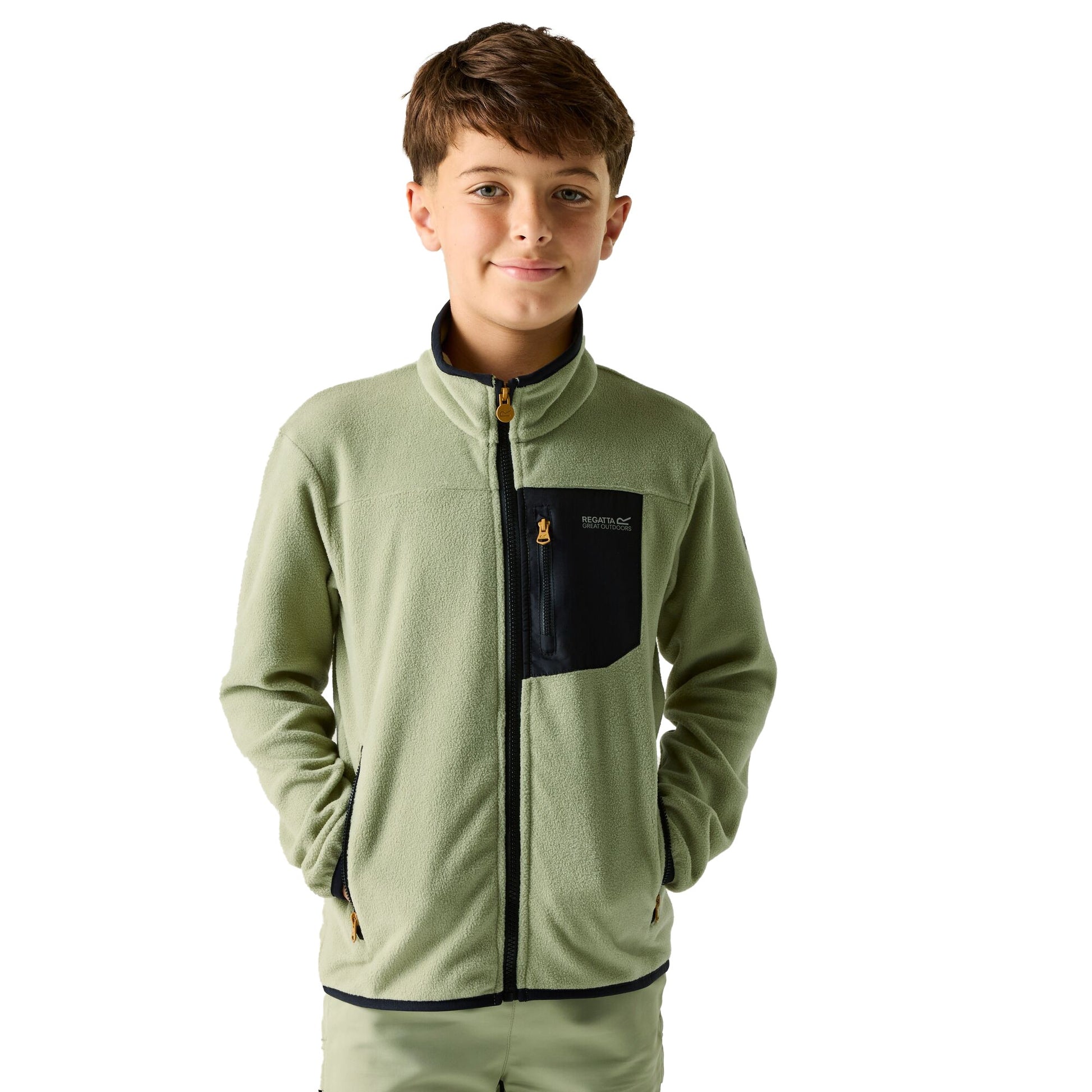 Sage Green - Lifestyle - Regatta Childrens-Kids Frankie Full Zip Fleece Jacket