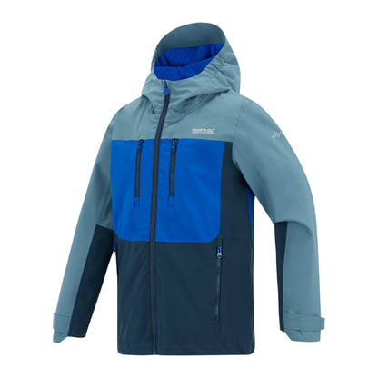 China Blue-Olympian Blue-Night Sky - Side - Regatta Childrens-Kids Highton Monochrome Waterproof Jacket