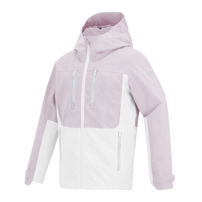 Powder Lilac-Pink Haze - Side - Regatta Childrens-Kids Highton Monochrome Waterproof Jacket
