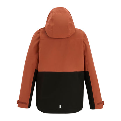 Brick-Black - Back - Regatta Childrens-Kids Highton Monochrome Waterproof Jacket