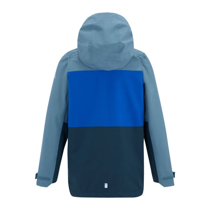 China Blue-Olympian Blue-Night Sky - Back - Regatta Childrens-Kids Highton Monochrome Waterproof Jacket