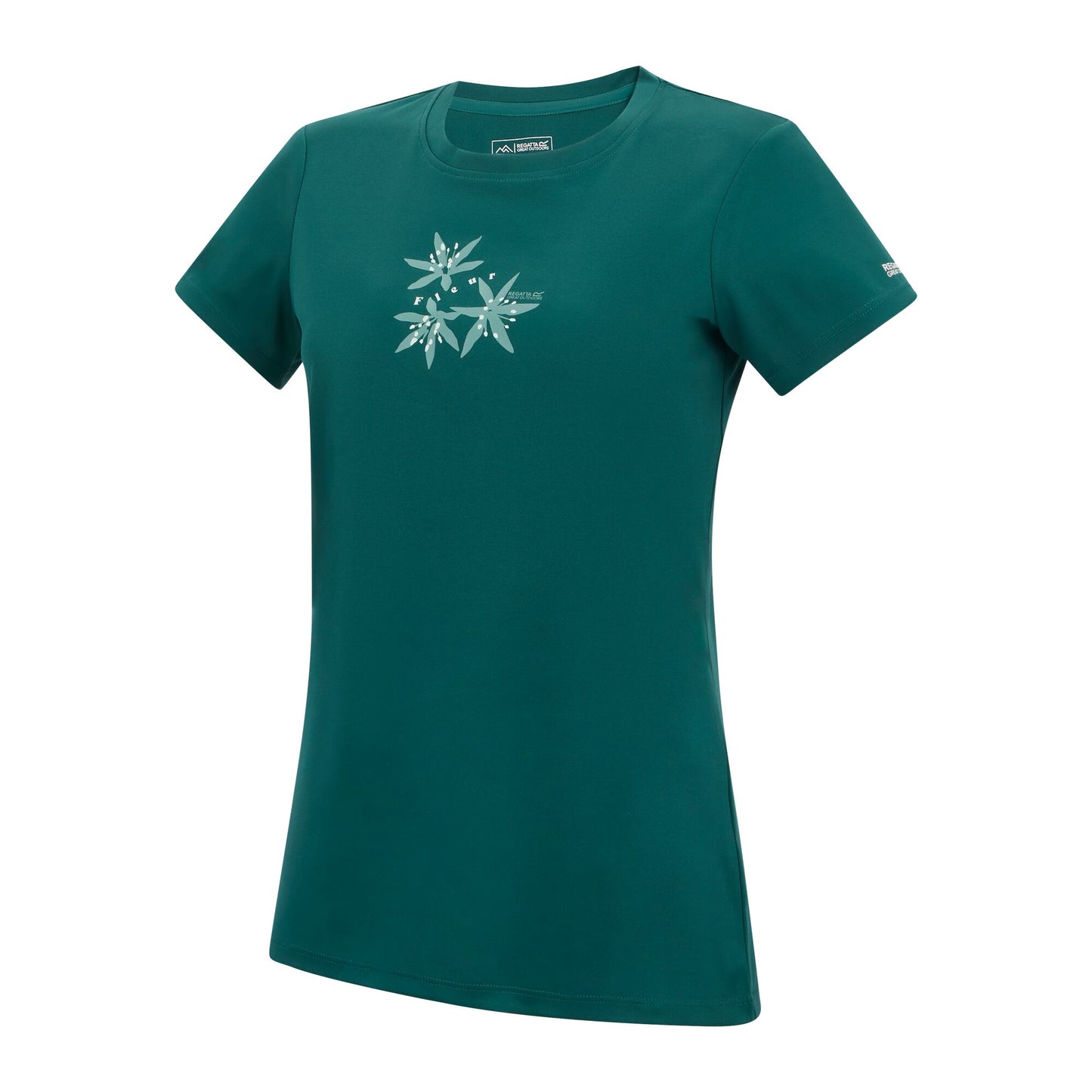 Mediterranean Green - Side - Regatta Womens-Ladies Fingal Flower T-Shirt