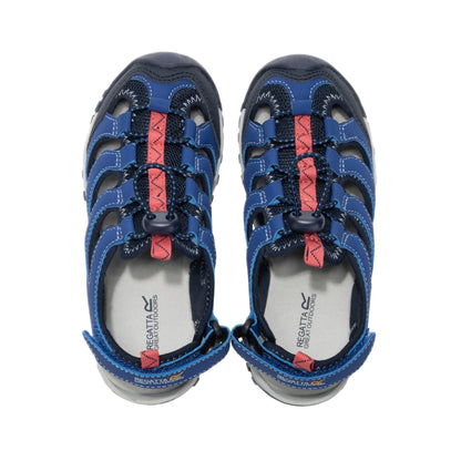 Aviator Blue-Peach Pink - Pack Shot - Regatta Childrens-Kids Westshore IV Sandals