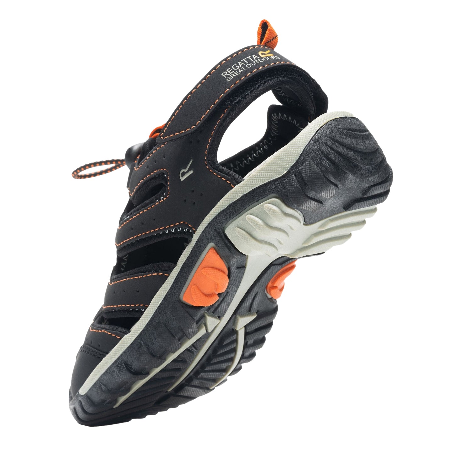 Black-Rusty Orange - Close up - Regatta Childrens-Kids Westshore IV Sandals