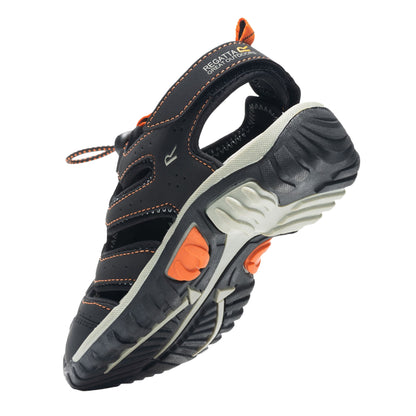 Black-Rusty Orange - Close up - Regatta Childrens-Kids Westshore IV Sandals