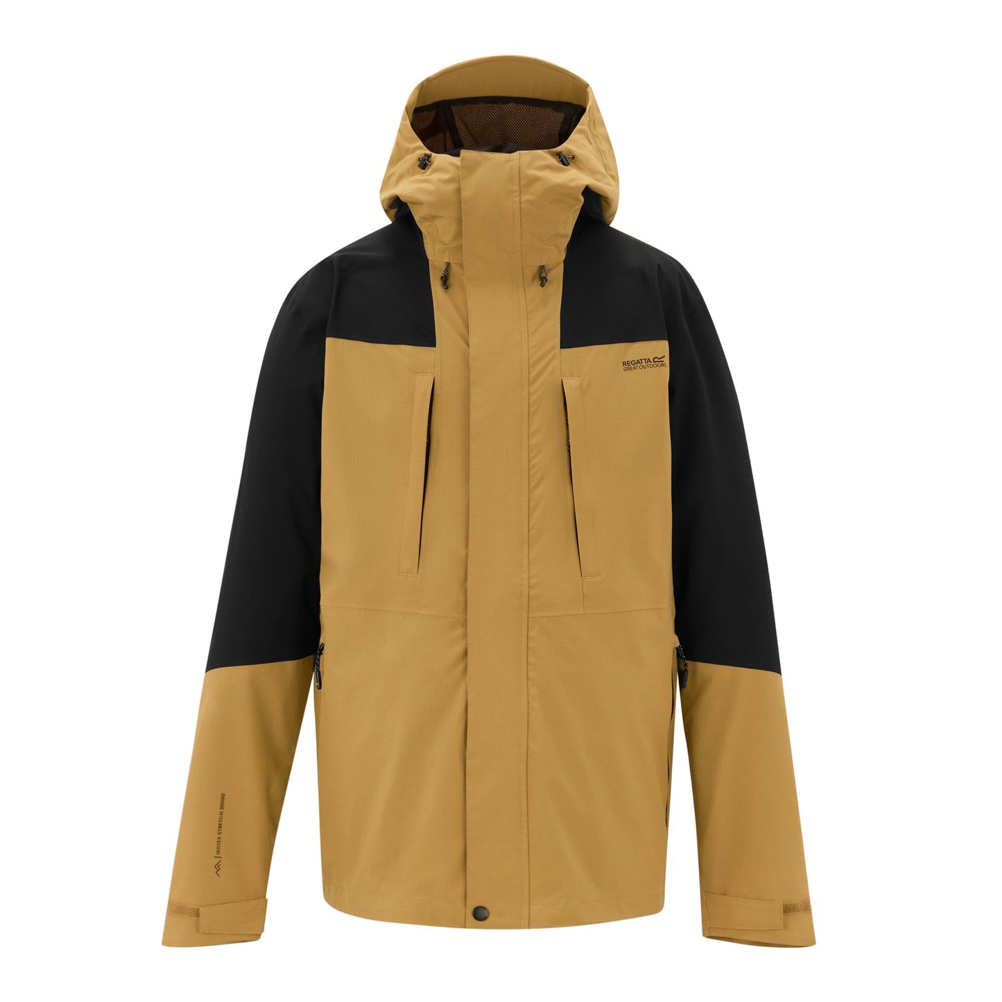 Wood Brown-Black - Front - Regatta Mens Freesdale Waterproof Jacket