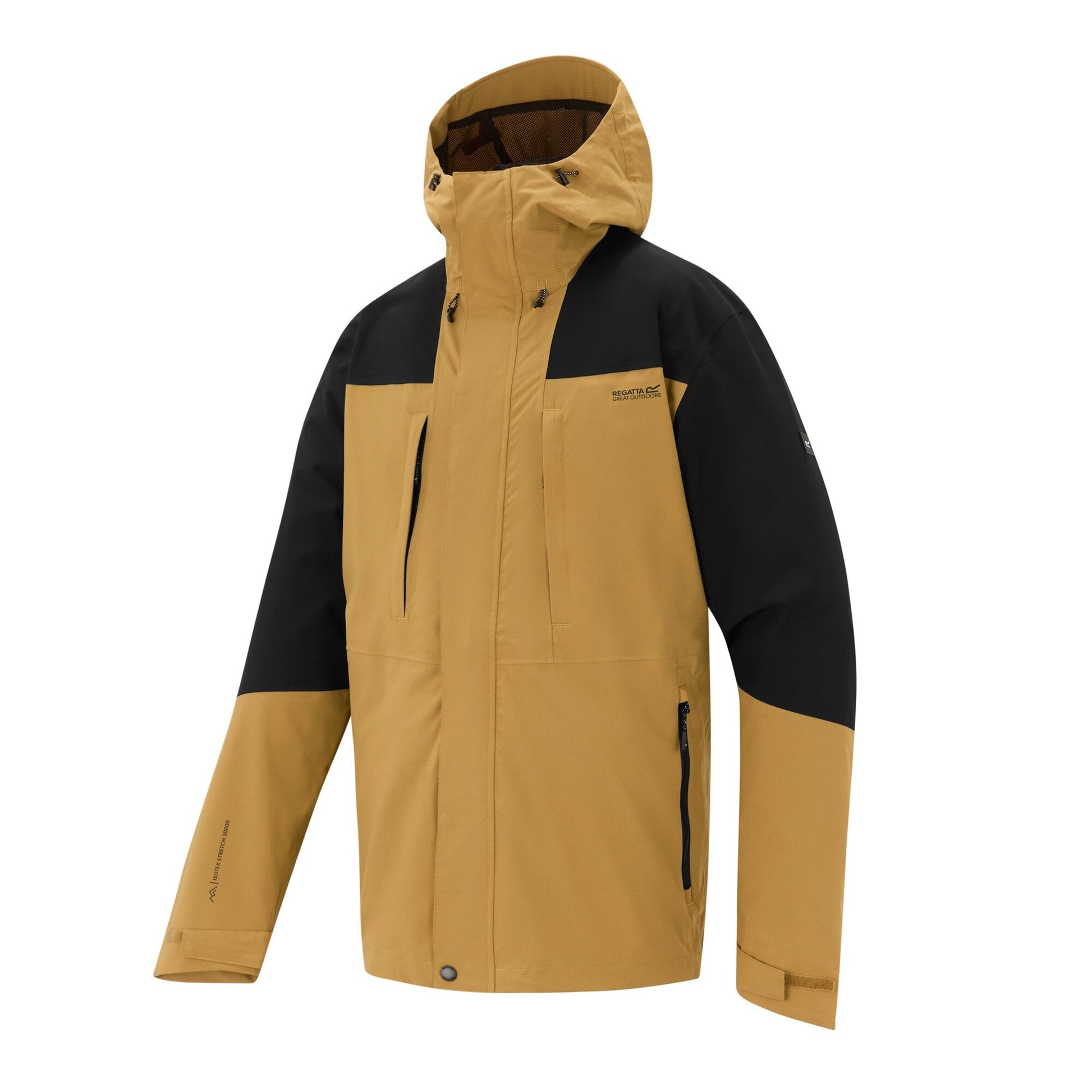 Wood Brown-Black - Side - Regatta Mens Freesdale Waterproof Jacket