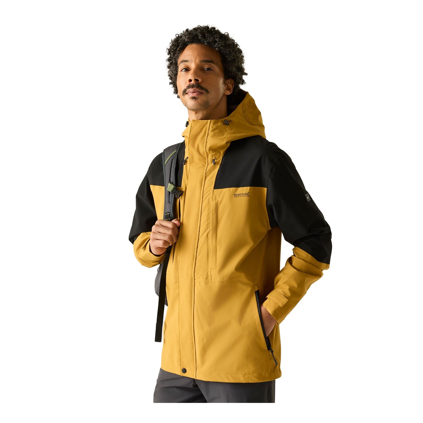 Wood Brown-Black - Lifestyle - Regatta Mens Freesdale Waterproof Jacket
