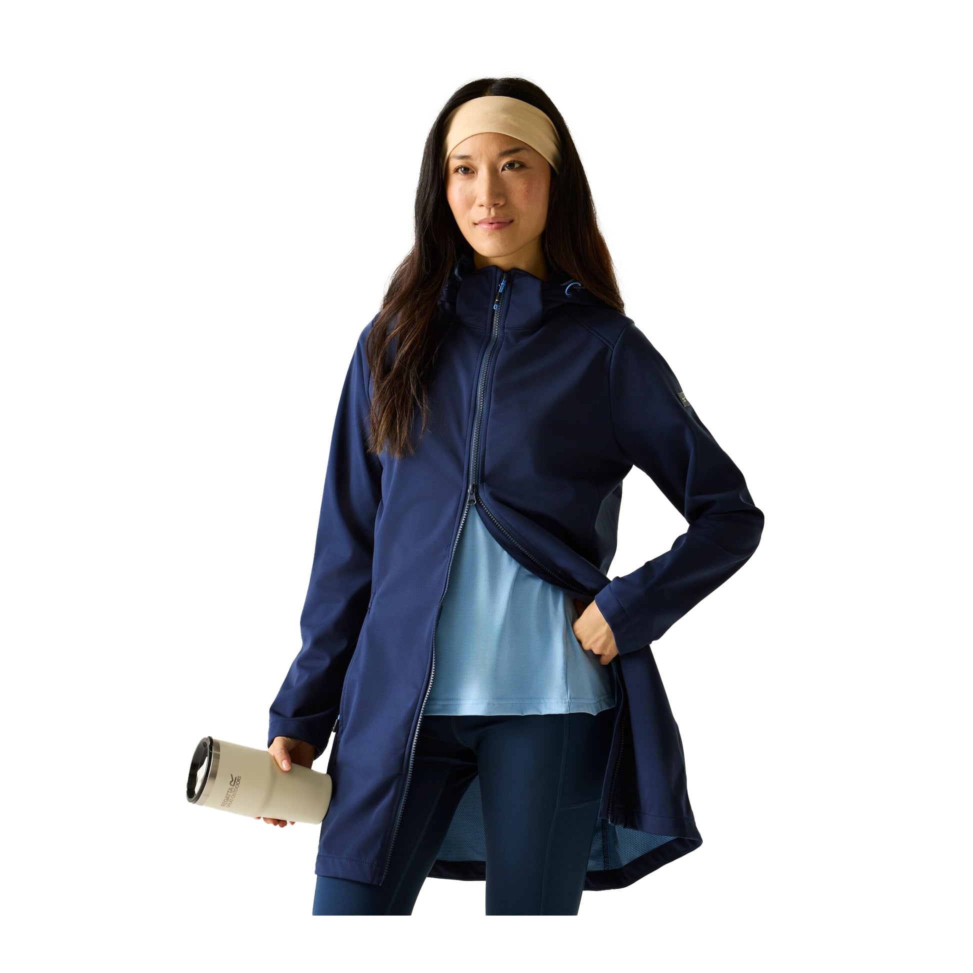 Navy Blue - Lifestyle - Regatta Womens-Ladies Carisbrooke Softshell Waterproof Jacket
