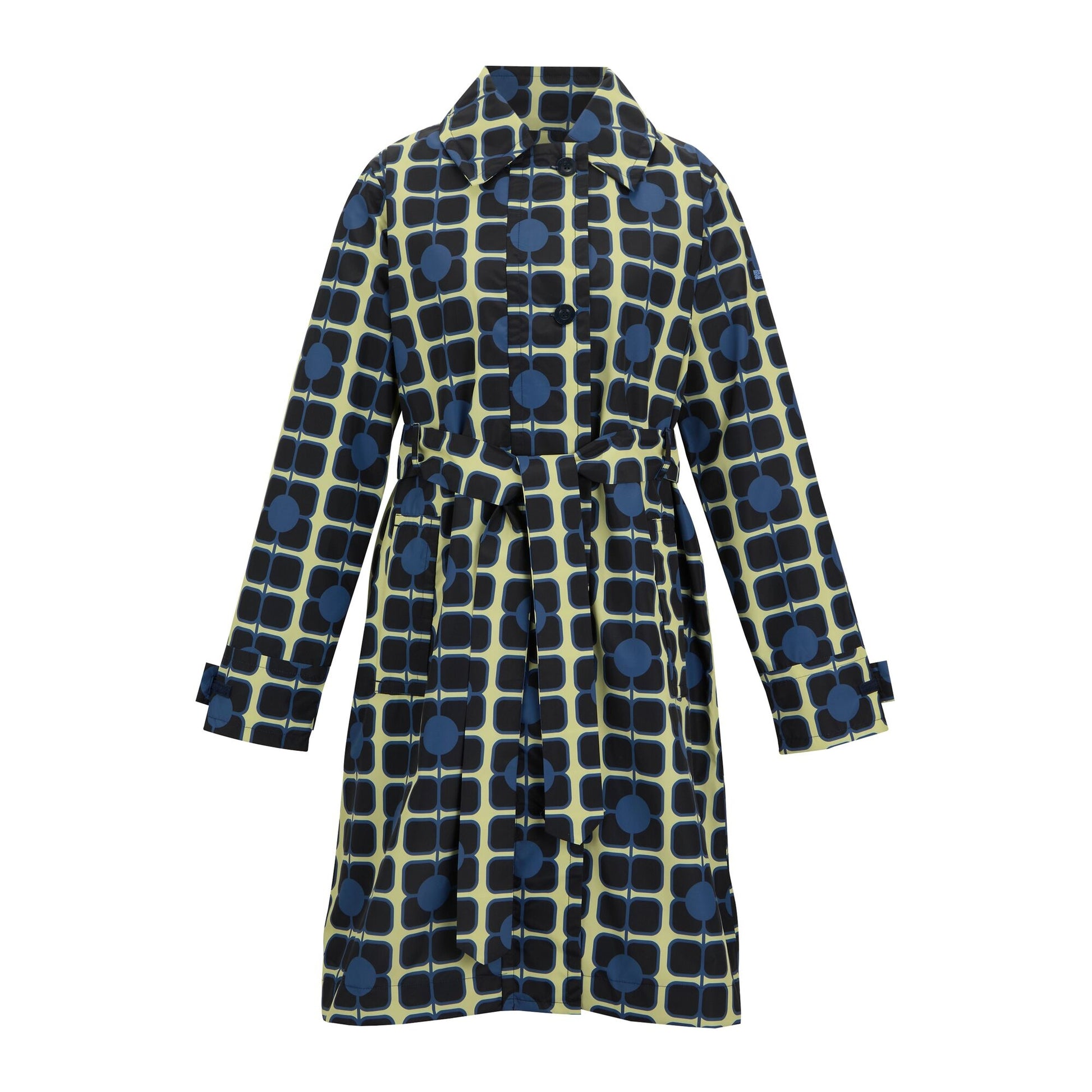 Navy - Front - Regatta Womens-Ladies Orla Kiely Waterproof Trench Coat