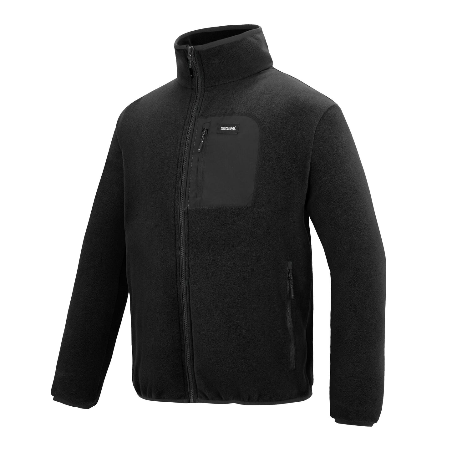 Black - Side - Regatta Mens Frankie Full Zip Fleece Jacket