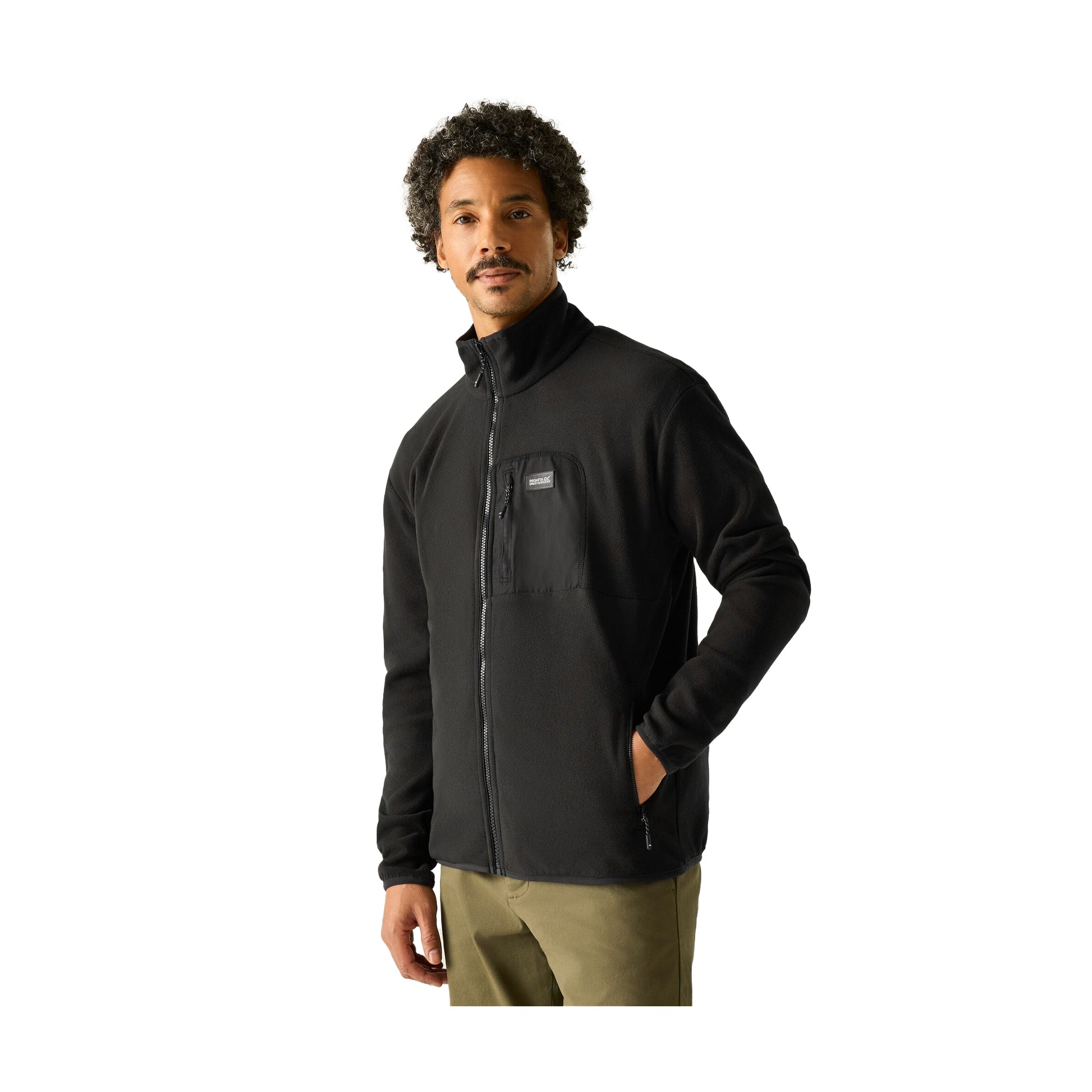 Black - Lifestyle - Regatta Mens Frankie Full Zip Fleece Jacket