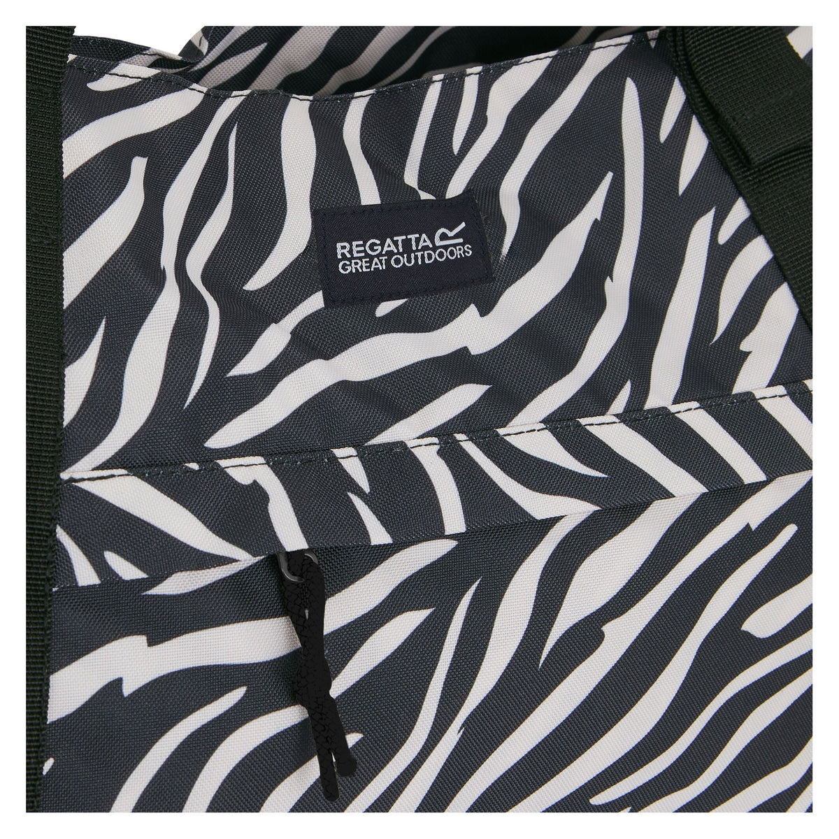 Black-White - Side - Regatta Boulder Zebra Print Tote Bag