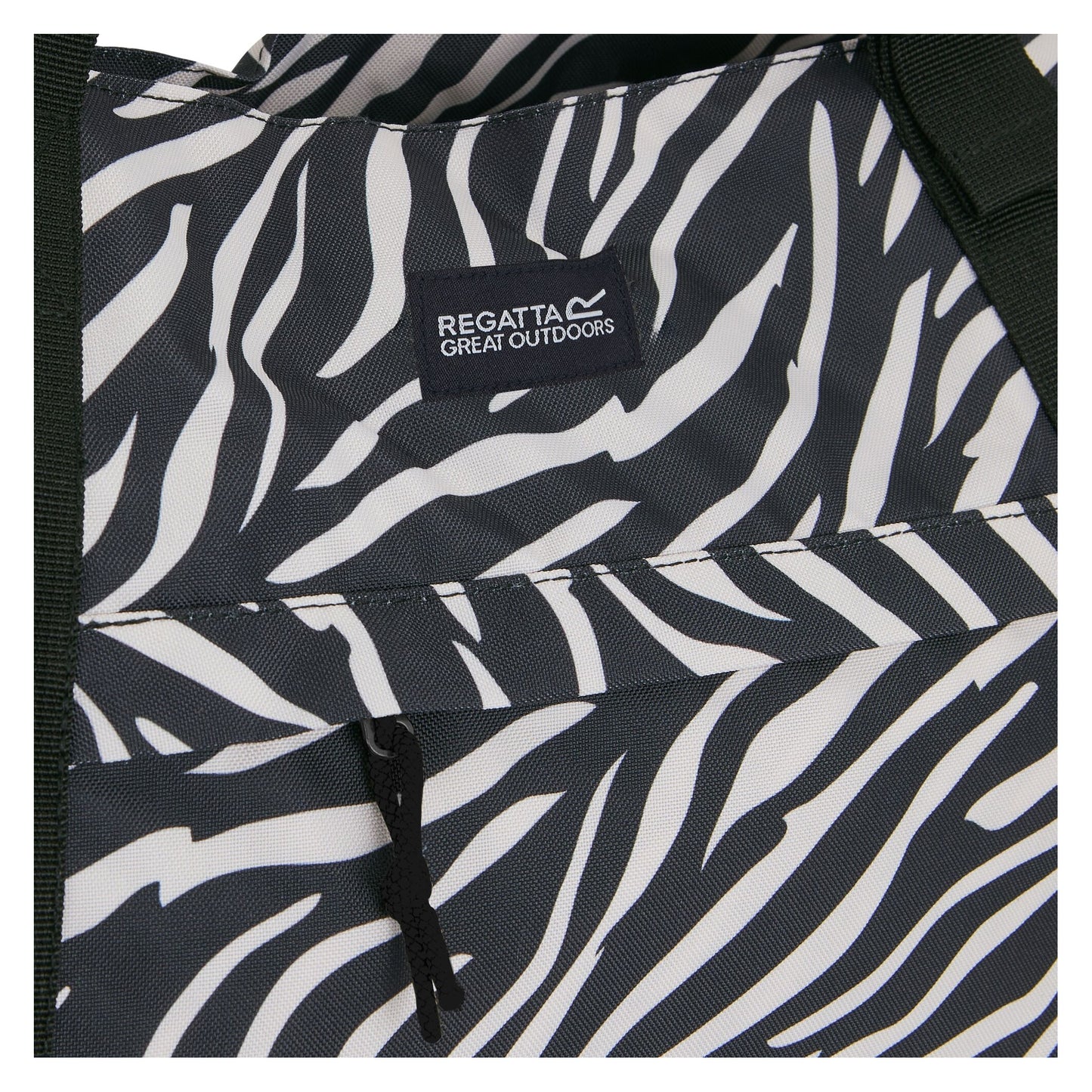 Black-White - Side - Regatta Boulder Zebra Print Tote Bag