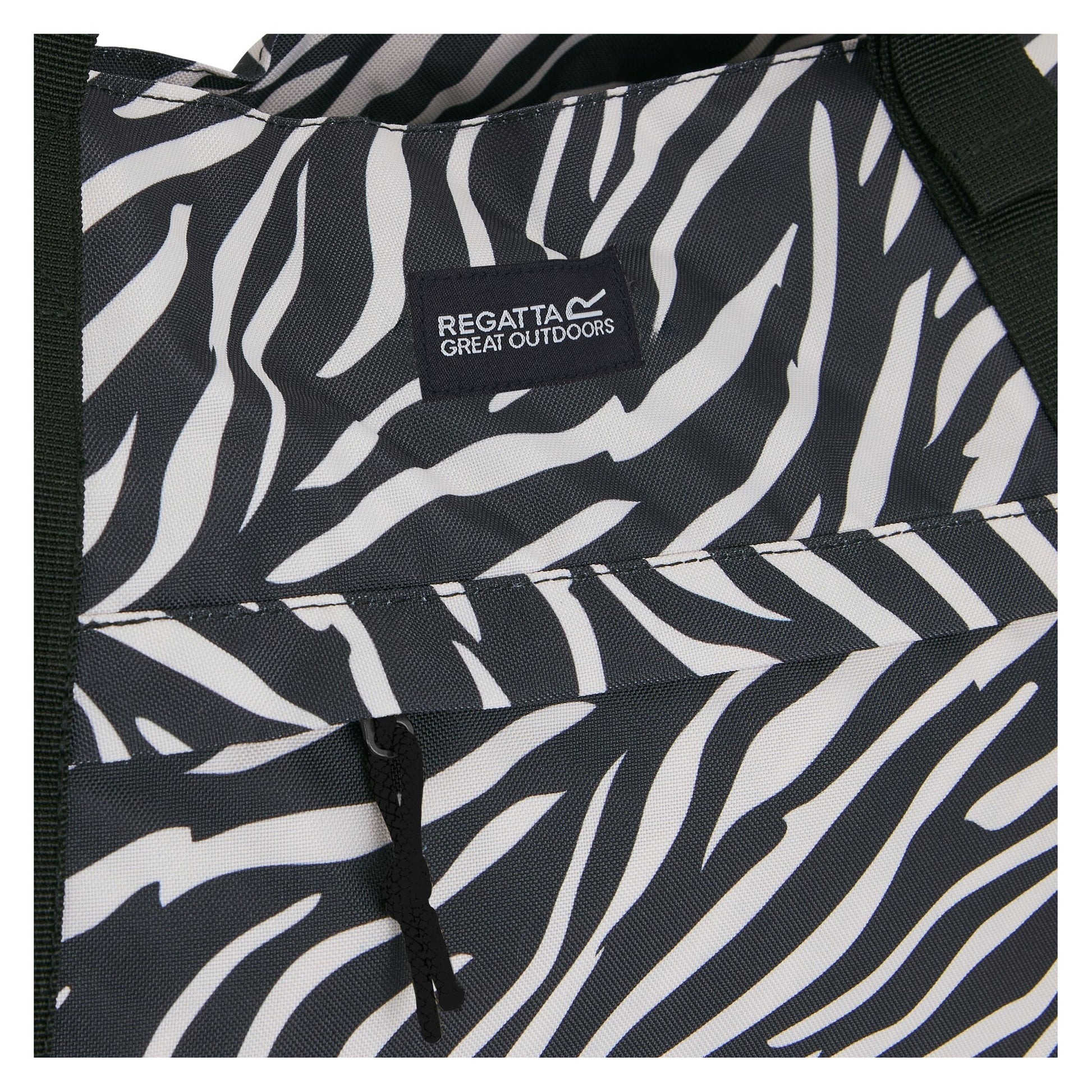 Black-White - Side - Regatta Boulder Zebra Print Tote Bag