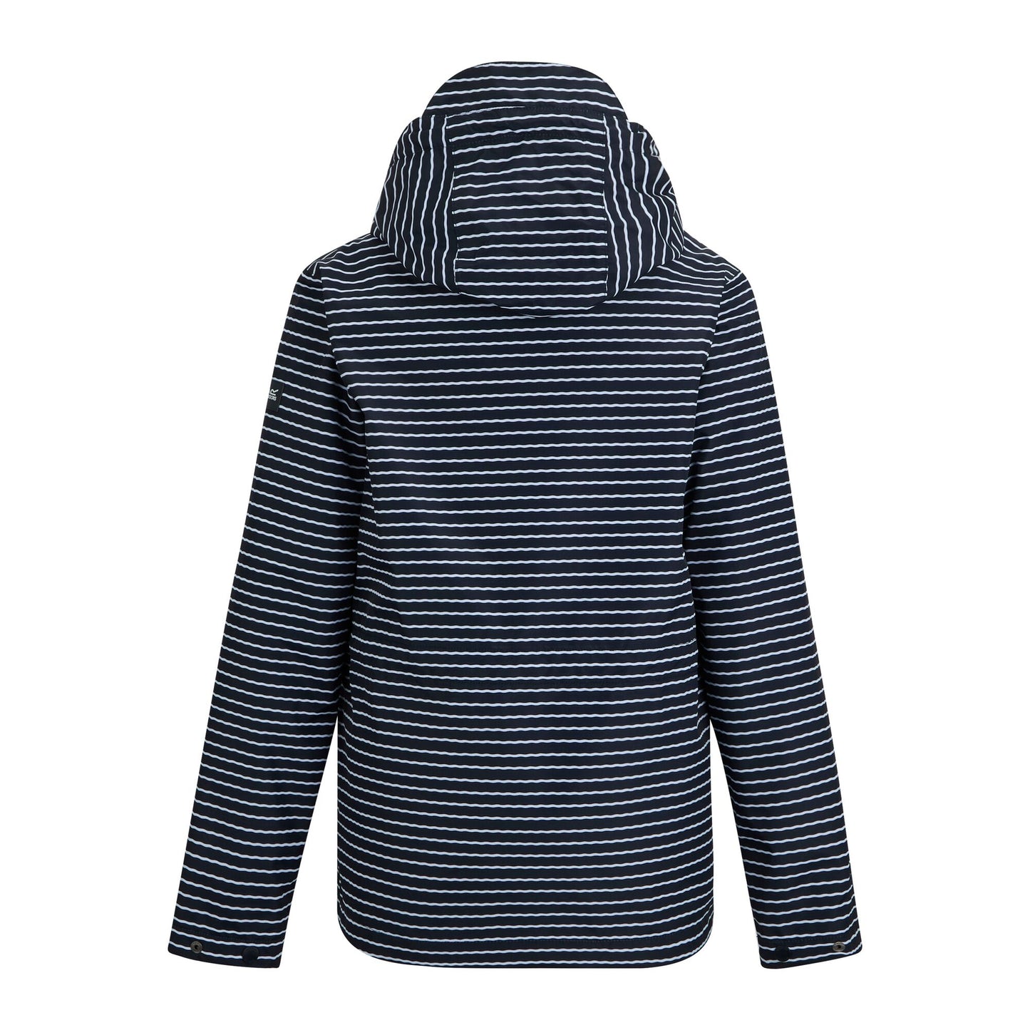 Navy-White - Back - Regatta Womens-Ladies Bayletta Contrast Striped Waterproof Jacket