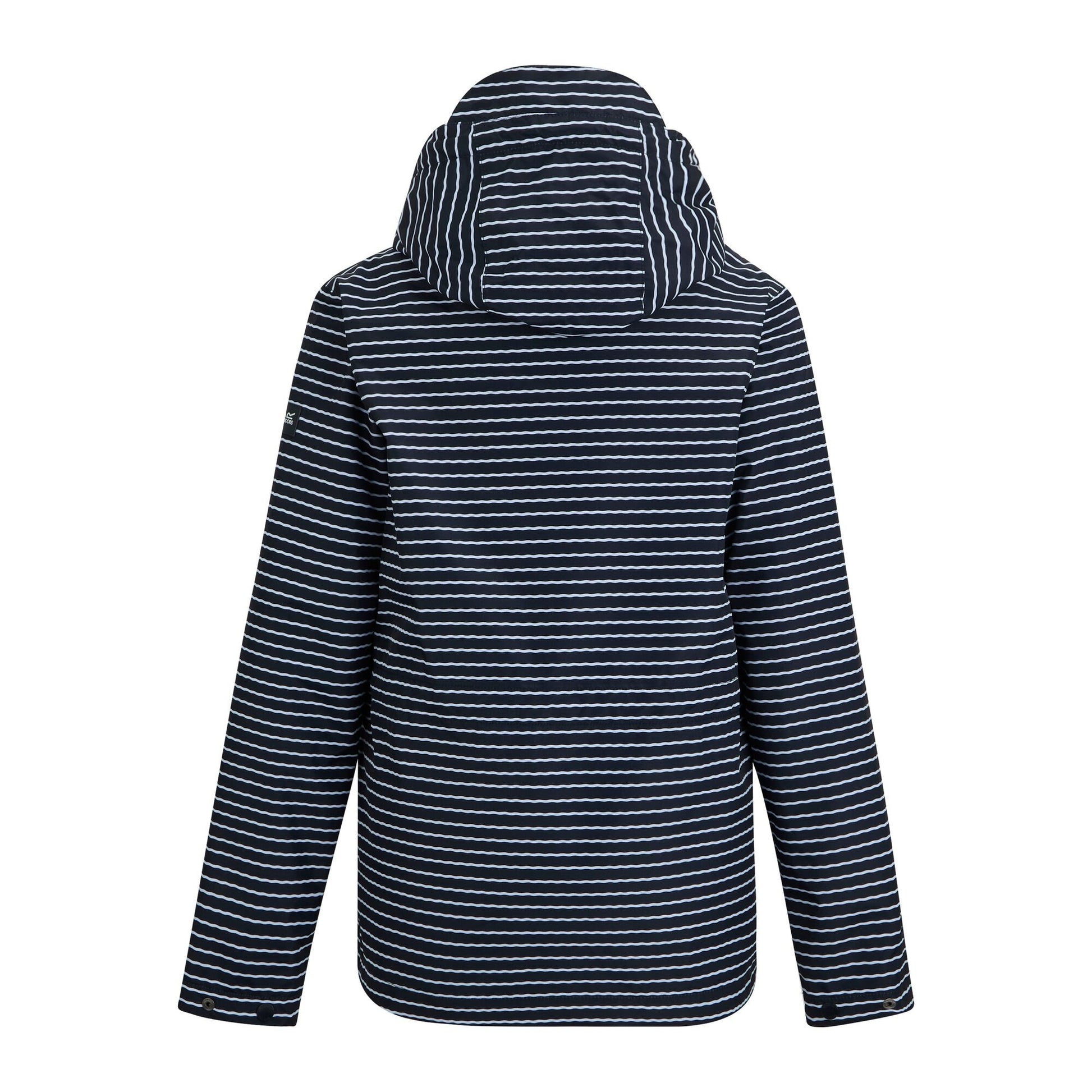 Navy-White - Back - Regatta Womens-Ladies Bayletta Contrast Striped Waterproof Jacket