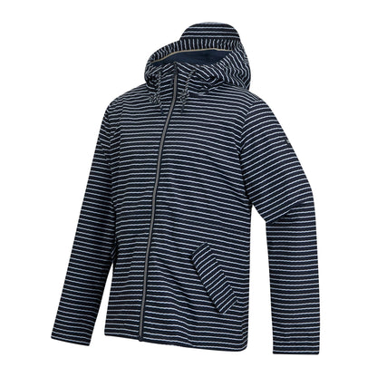 Navy-White - Side - Regatta Womens-Ladies Bayletta Contrast Striped Waterproof Jacket