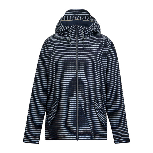 Navy-White - Front - Regatta Womens-Ladies Bayletta Contrast Striped Waterproof Jacket