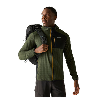 Dark Khaki-Black - Front - Regatta Mens Alven Full Zip Fleece Jacket