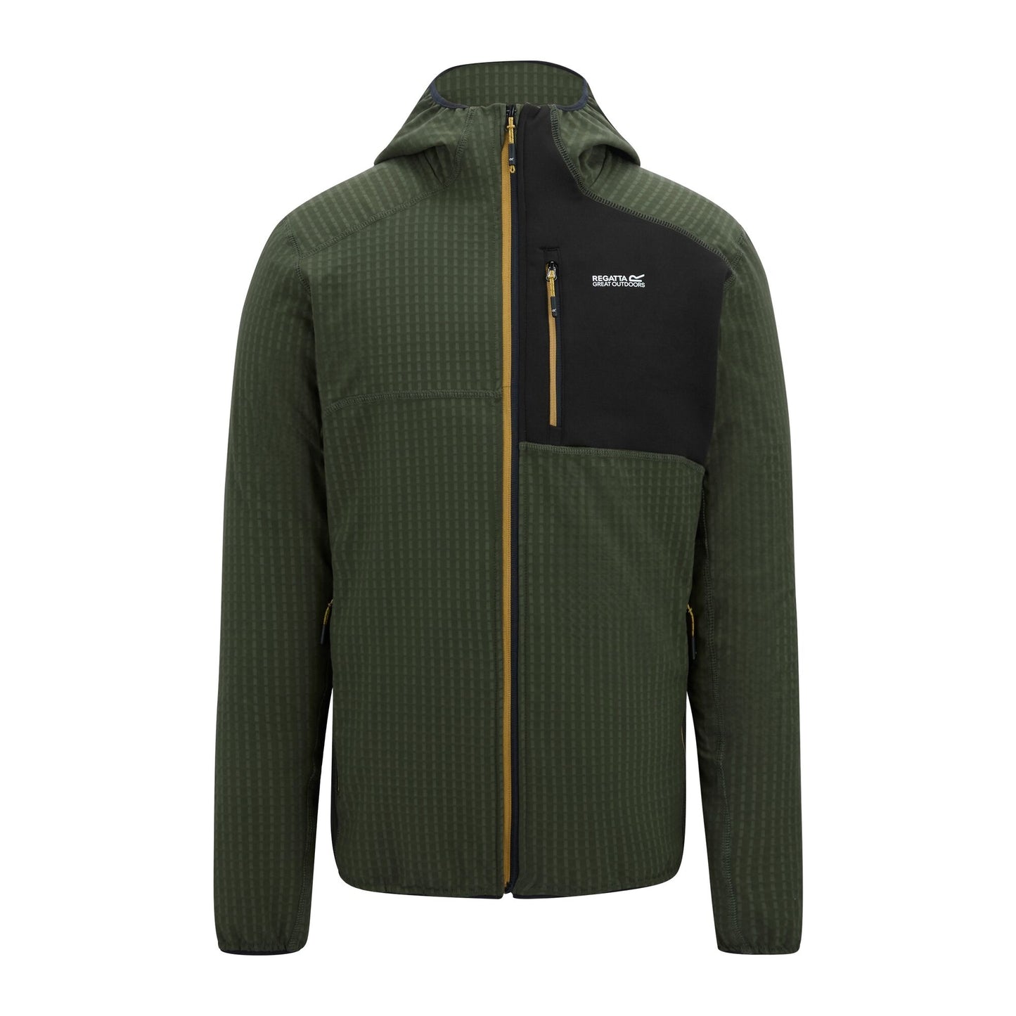 Dark Khaki-Black - Back - Regatta Mens Alven Full Zip Fleece Jacket