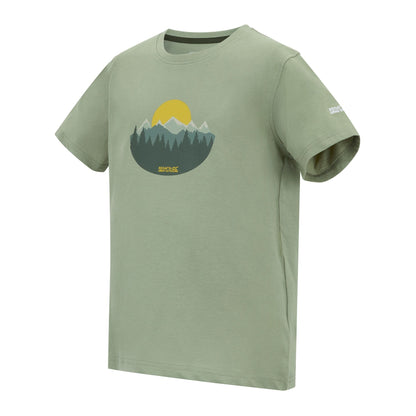 Sage Green - Side - Regatta Childrens-Kids Bosley Sunset T-Shirt