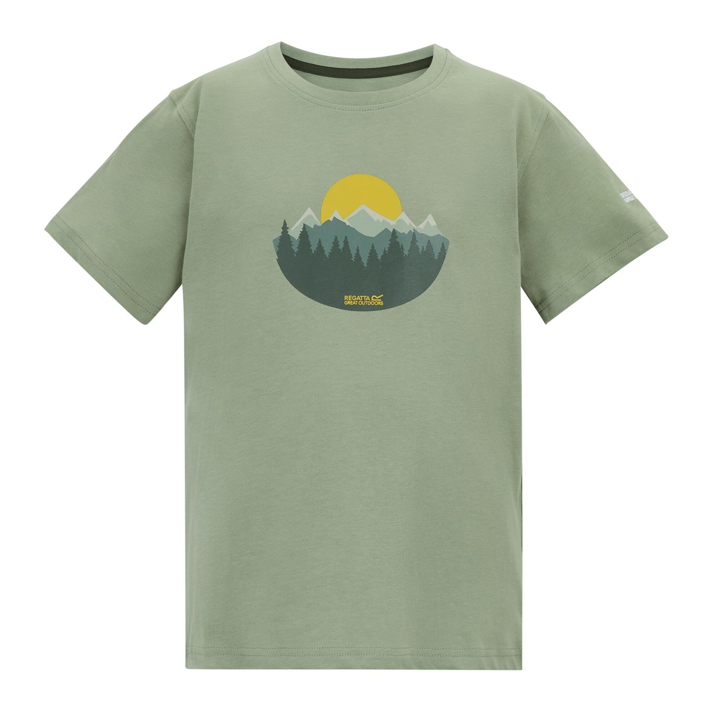 Sage Green - Front - Regatta Childrens-Kids Bosley Sunset T-Shirt