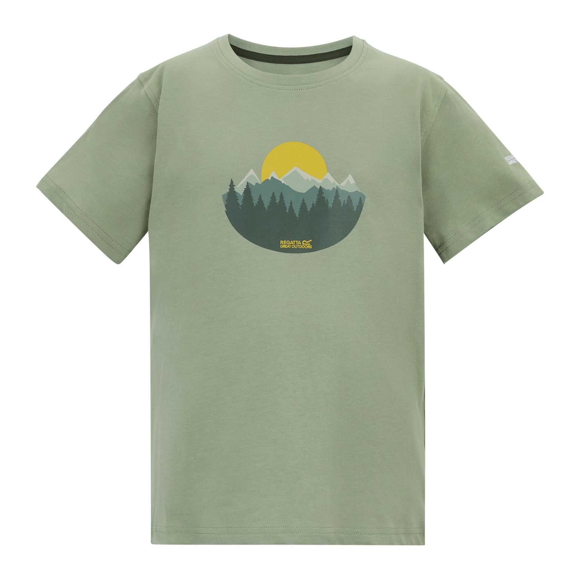 Sage Green - Front - Regatta Childrens-Kids Bosley Sunset T-Shirt