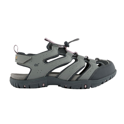 Dark Steel-Powder Lilac - Front - Regatta Womens-Ladies Westshore IV Sandals