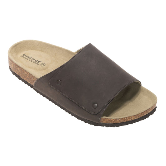 Peat - Front - Regatta Mens Coasten Synthetic Suede Sandals