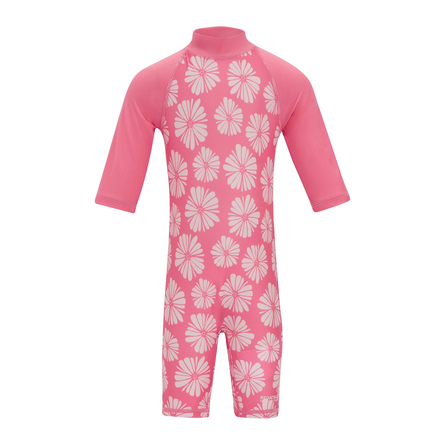Pink Haze - Back - Regatta Childrens-Kids Flow Print Rash Suit